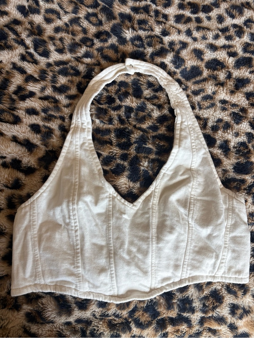 Urban outfitters Women’s Cream Halter Crop Top
